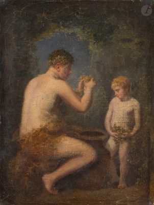 une image représentant un tableau où figurent un homme et un enfant