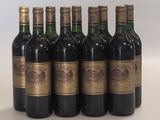 six bouteilles de vin sont alignées dans une rangée