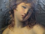 painting of a woman with a flower in her hair