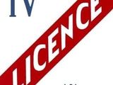a red and white street sign with the words licence
