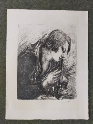 Luc Albert MOREAU Le cocktail Lithographie, cachet sec Galer…