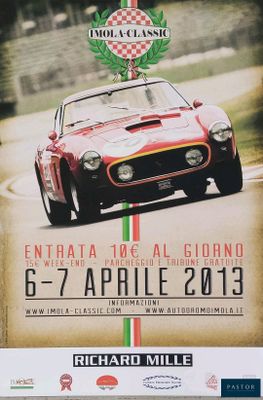 a poster with a picture of a racing car on it