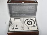 a wooden case with a record player inside of it