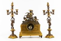 Ensemble de cheminée en trois pièces, « Putti jouant avec un… (photo 4)
