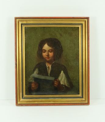 Ecole XIXème, Enfant lisant une missive, hsp, 32 x 26 cm. - Photo 1