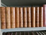 many books that are on a shelf in a library
