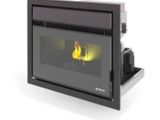 a close up of a stove with a fire inside of it
