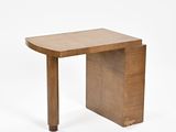 an image of a small wooden table on a white background