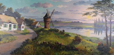 A. LABARDE (XXe siècle) Moulin en bord de rivière