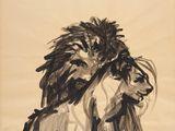 une image représentant un dessin de lion sur une feuille de papier