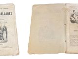 an old book opened to show a picture of a man and a woman