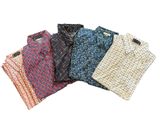 four men ' s shirts in different colors and patterns on a white background