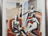une image représentant un tableau où l'on voit trois femmes assises sur un canapé