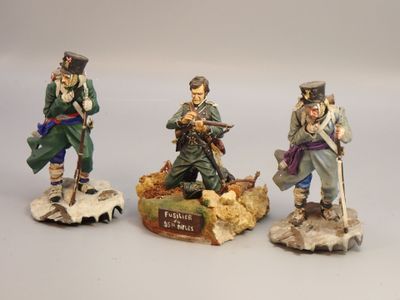 Figurines d'artistes - Empire, 90 mm, 3 soldats au combat, s…