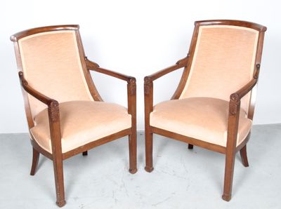 paire de fauteuils Art déco à accoudoirs rembourrés