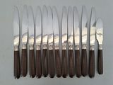 six knives and six knives with wooden handles