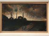 an image of a painting of people walking down a dirt road