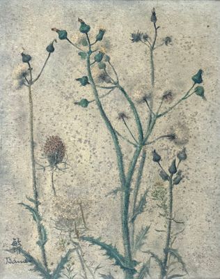 une image représentant un tableau d'une plante avec des feuilles et des fleurs