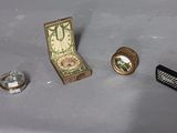 three items that are sitting on a table