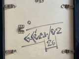 a picture of a picture of a clock with writing on it