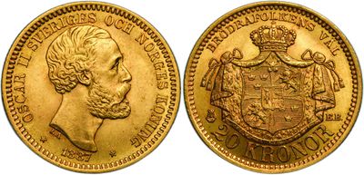 a gold sovereign coin with a crown on it