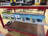 a cart with a lot of items on it in a store