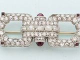 an art deco ruby and diamond broochle