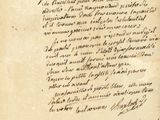 un vieux document comportant des inscriptions et l'image d'un cheval