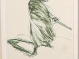 dessin représentant une femme tenant une batte de baseball dans la main droite