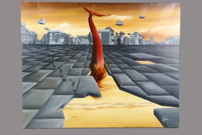 une photo d'un tableau représentant une femme tendant la main vers une étoile