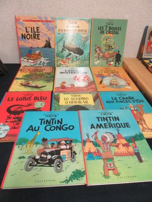 LOT D'ALBUMS TINTIN (deux photographies) 60 - 80 EURO