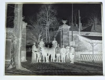 ECOLE DE CAVALERIE MILITAIRE : Ensemble de 9 plaques photogr…