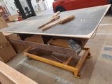 a picture of a table that is being built in a garage