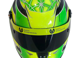 a close up of a helmet on a white background