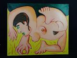 un tableau représentant deux personnes allongées sur un lit