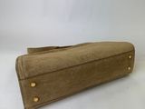 tan sued pencil case with brass studs