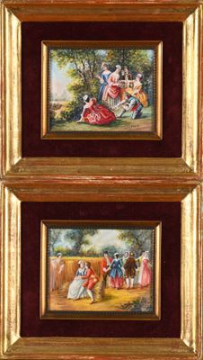 J. CANOVA (école moderne) Scène galante (x2)