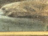 an image of a painting of a man sitting on a bench