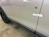 a close up of a car door with a stepway sticker on it