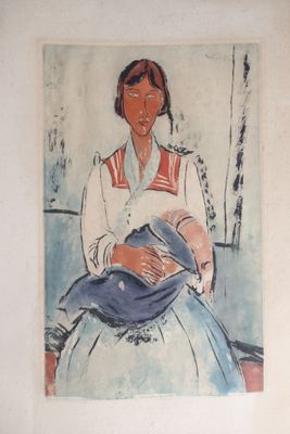 an image of a painting of a woman holding a baby