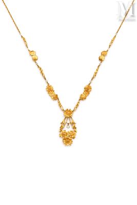 Collier or Long collier en or jaune 18k (750 millièmes), le … - Photo 1