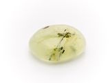 a green quartz stone with a white background