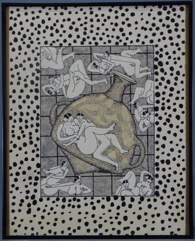 Bernard LACHANIETTE (né en 1949) « Vase de type aryballe ». Acryl...