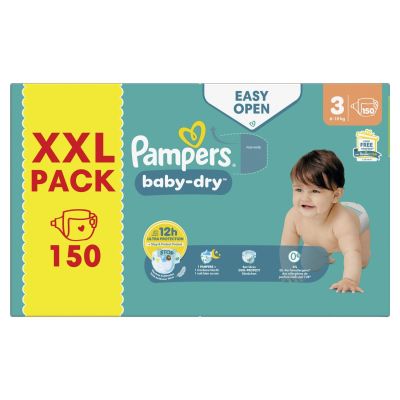 30 / Carton de 150 couches Pampers Baby-Dry T3 6-10KG …