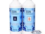 two bottles of liquid and a diamond on a white background