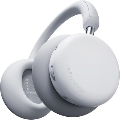 the headphones are white and have a microphone attached to them