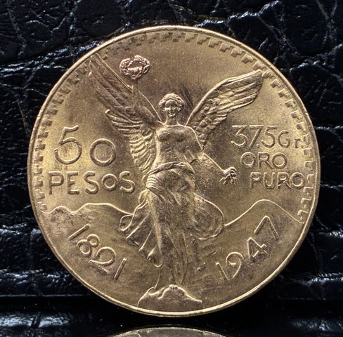 Une pièce de monnaie à valeur faciale de 50 pesos 1821-1947. Poid...