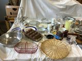a table that has a lot of different items on it