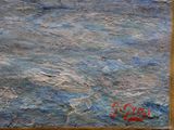 a picture of a painting of a boat in the water
