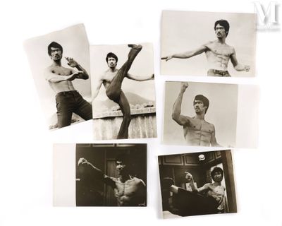several black and white photographs of a man doing different poses